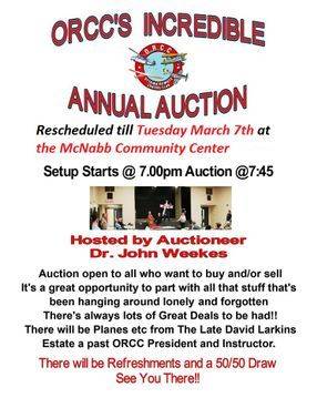 ORCC Auction March 7th 2017